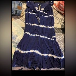 A. byer blue and white romper. size small.